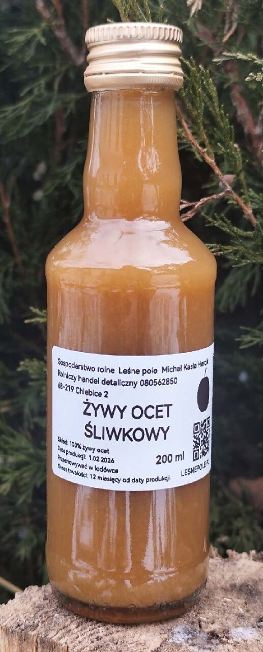 Żywy ocet śliwkowy bdb do mikro 200 ml